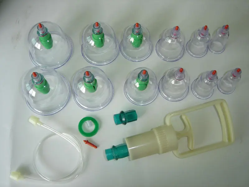 Red magnetic suction cup /12 cups chinese suction cups/kangci magnetic acupressure suction cup