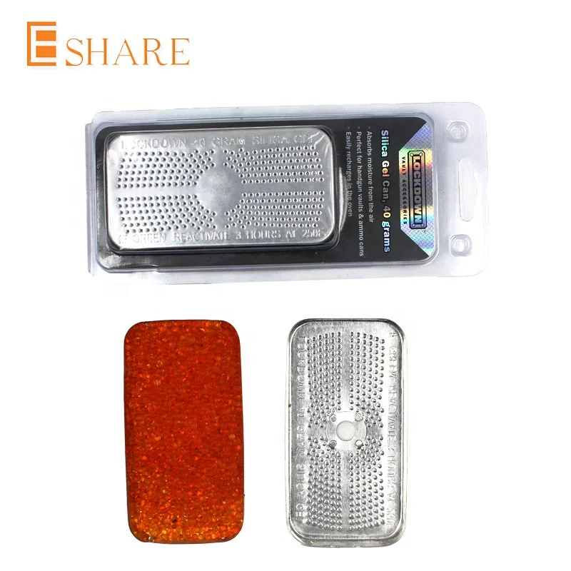 Indicating silica gel desiccant dehumidifier canister moisture absorber tin box silica gel