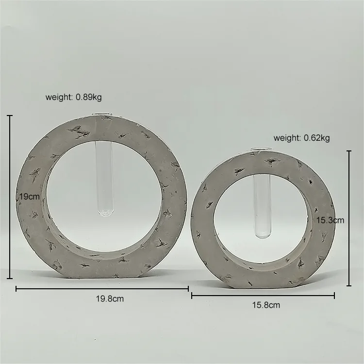 Glass flower arrangement container Test tube flower bud vase with cement stand
