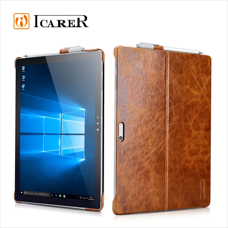 Чехол ICARER для планшета из натуральной кожи, защитный чехол для Microsoft Surface Pro 4