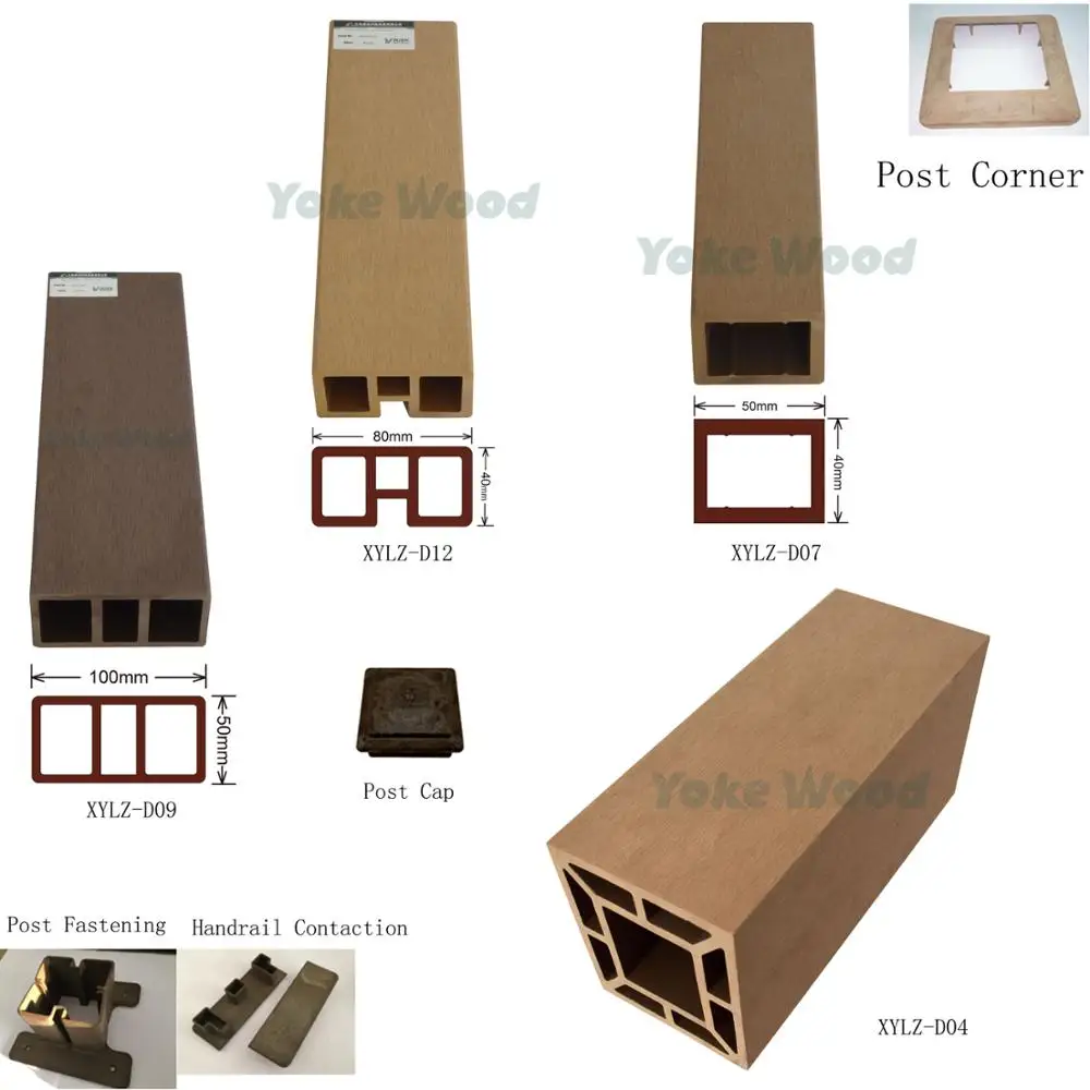 Wood Plastic Composite Fencing WPC Fence Post and Accessory
