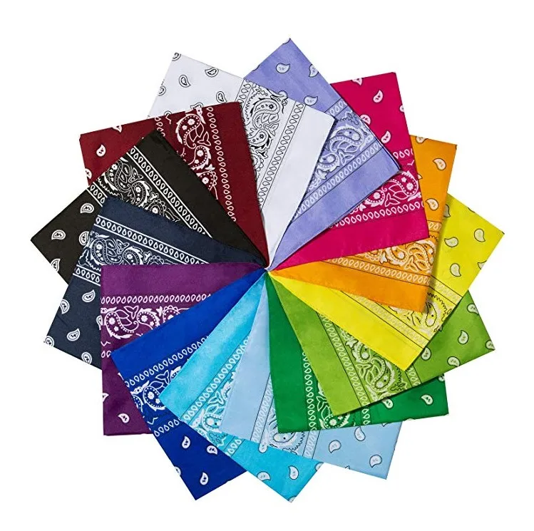 Bulk price hair scarf paisley bandana with custom logo printed