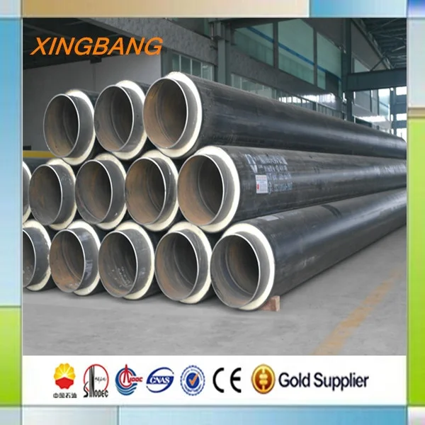 Подземная система водяного охлаждения, предварительно сформированная изоляция из полиуретана, 6 дюймов, теплоизоляционная стальная труба из пенополиуретана