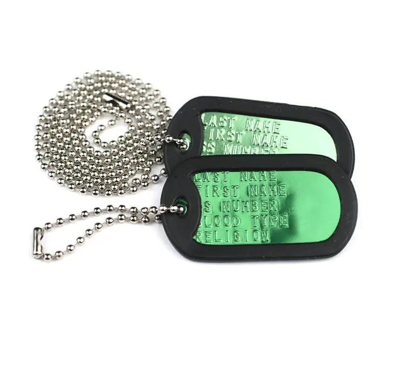 Алюминиевый военный догтег с логотипом на заказ с цепями и изоляторами