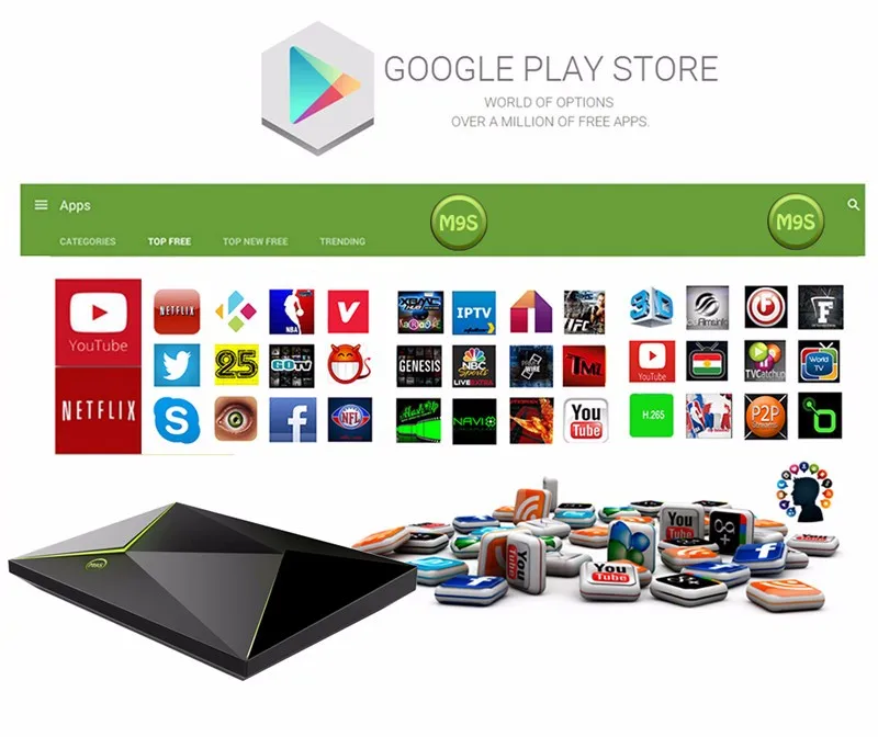 M9S Z8 Smart Android TV Box Android 6.0 S905X Quad-core UHD 4K 2GB 16GB Mini PC 1000M LAN WiFi H.265 Media Player Set top Box