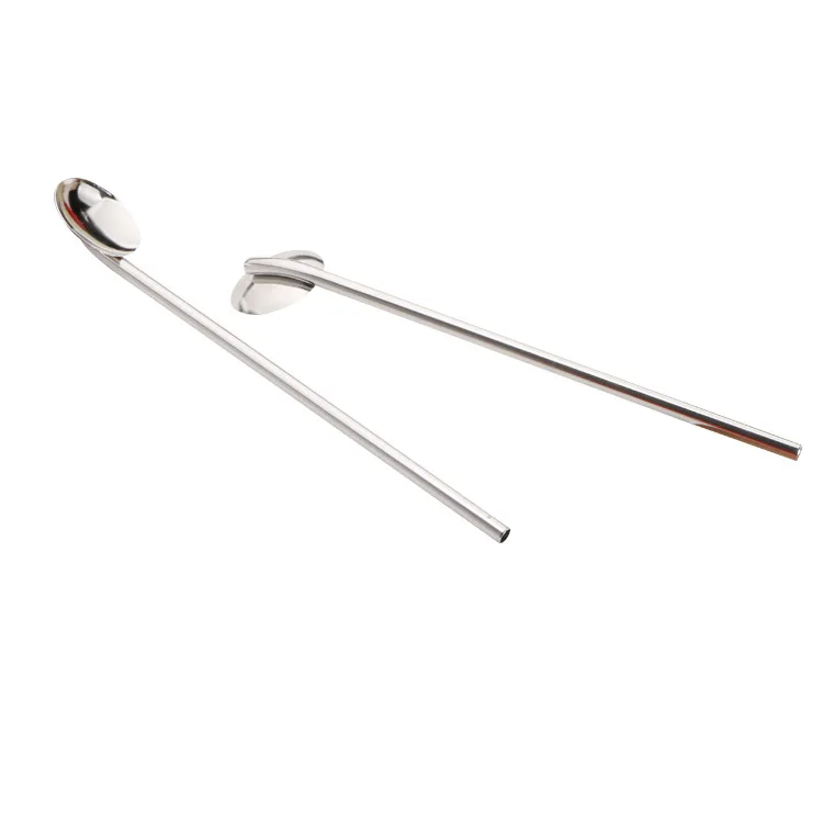 Eco-friendly Yerba Mate straw Bombilla Stainless Steel Drinking Straw Spoon