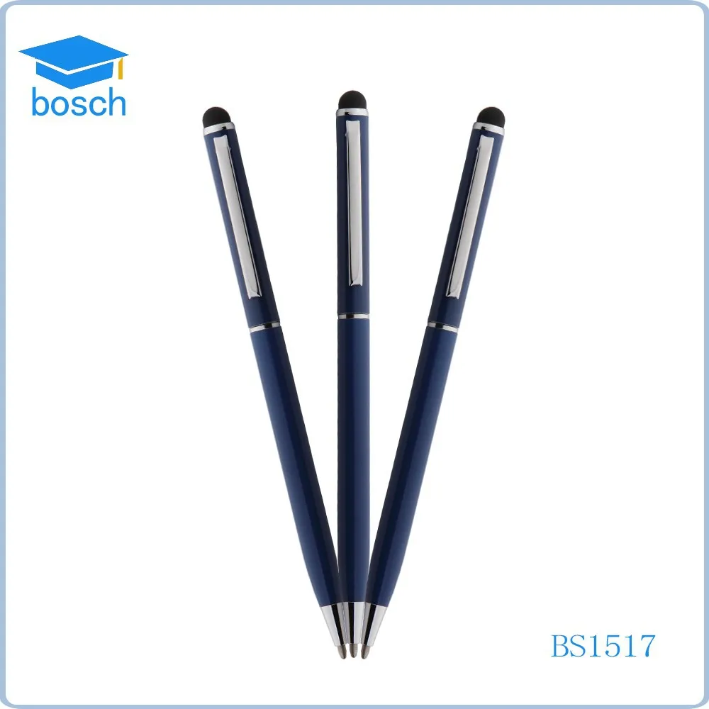 High quality screen touch pen 2 in 1 ballpen/promotional metal stylus ball pen for ipad