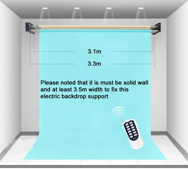 Pro 6 Roller Motorized Electric Automatic Heavy Duty Wall Ceiling Mount Background Support System with Remote