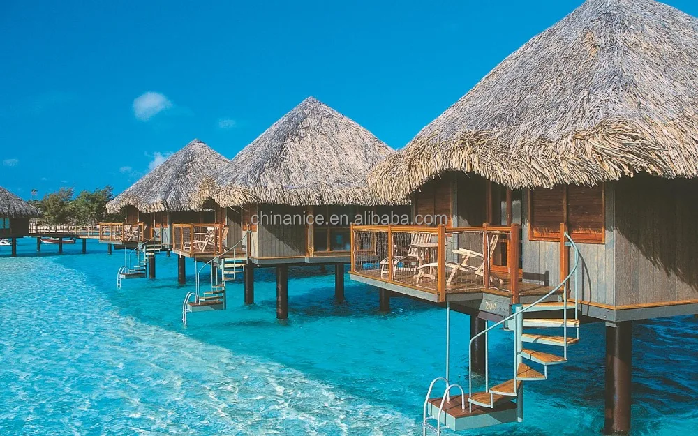 Professional Bali Hut fireproof synthetic bamboo umbrella thatch