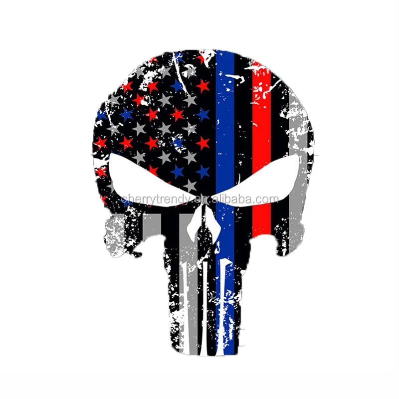 
Blue Line Punisher Car Sticker Red Line Punisher Car Decal 