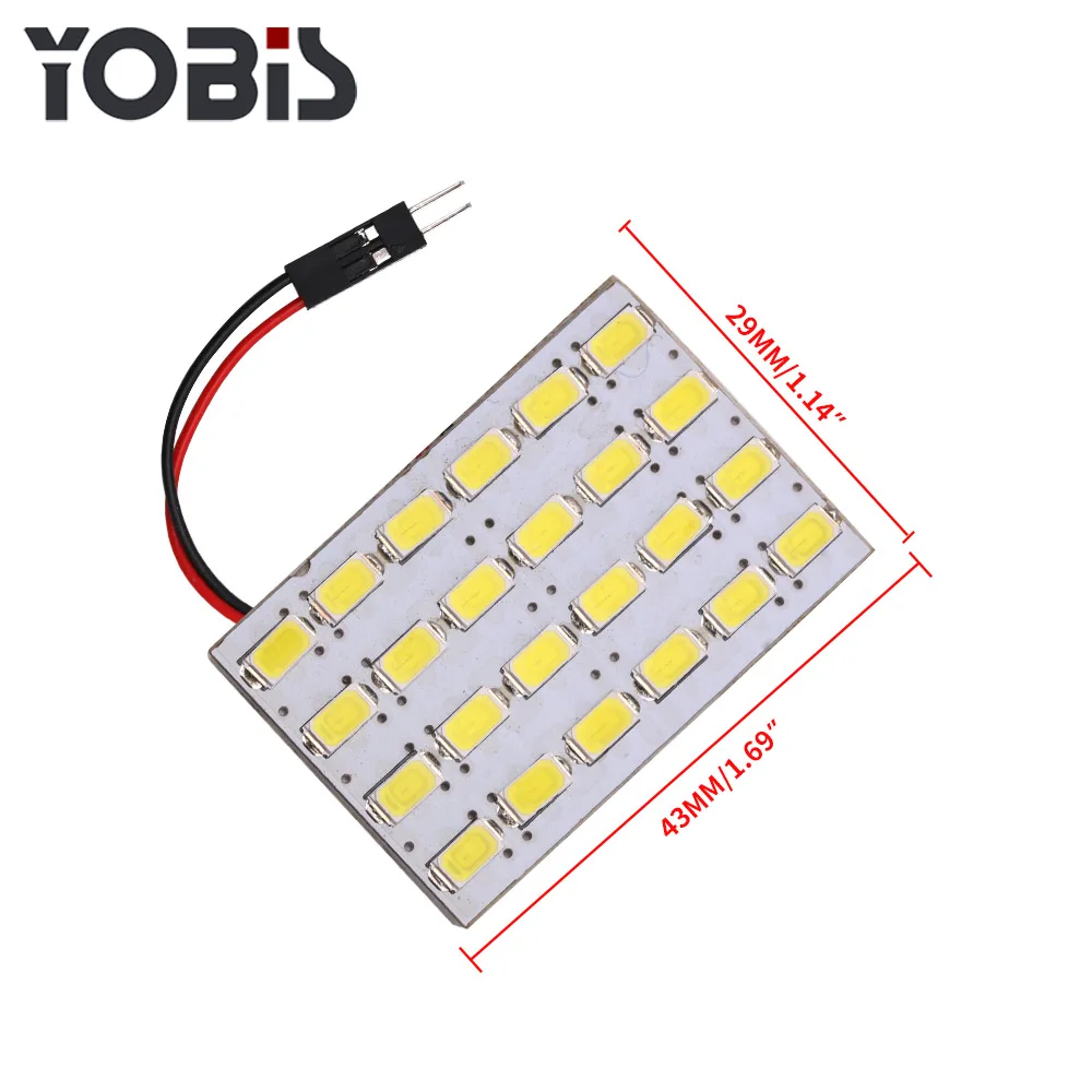 Brand New Car White 5630 24SMD LED Dome Panel Light With T10 Festoon Adapter