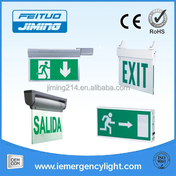 Made by JIMING: LE297 Multi-angle wall mounting acrylic panel led exit sign light