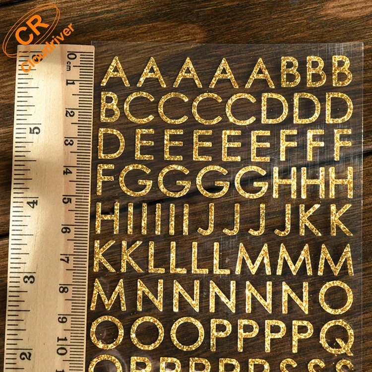 Customized Newest Cheap Paper / Puffy Alphabet Glitter Sticker For Children