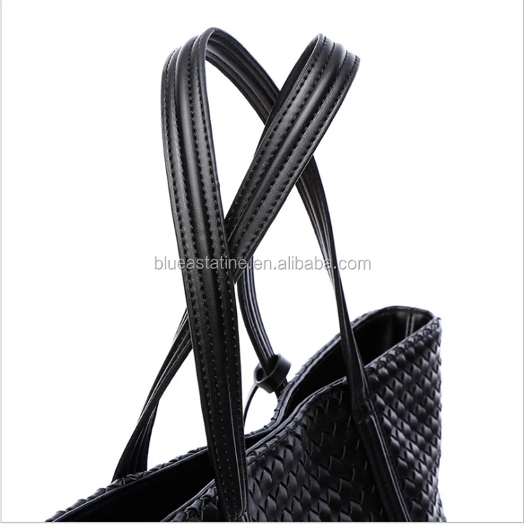 2017 new woven PU large shoulder bags simple fashion Women handbags