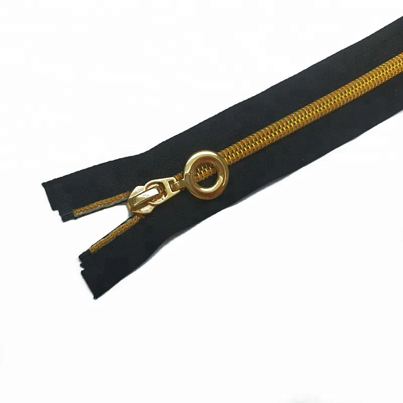 Competitive Price Good Quality Zipper Gold Teeth Plastic Nylon Zipper For Garment Production