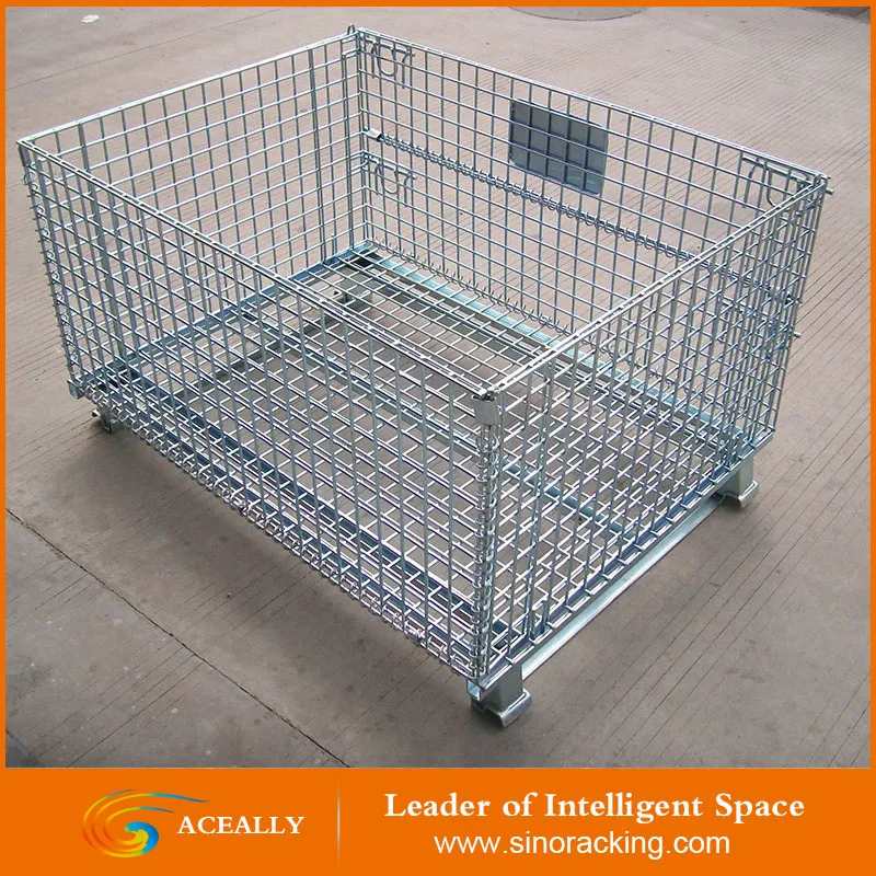 Aceally Склад хранения оцинкованной металлической клетке поддоны