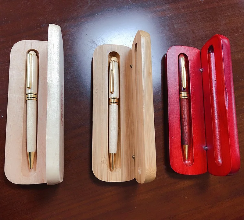 Eco friendly maple wood gift box red rose wood box wooden pen case