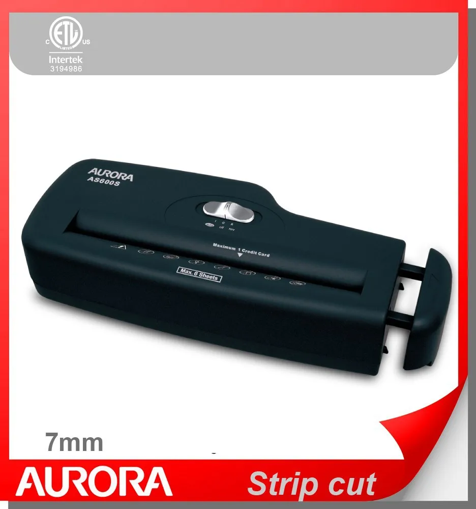 Машина для измельчения пластиковой бумаги Aurora AS600S, 6 листов (A4), 7 мм, легкая машина для измельчения бумаги для дома и офиса