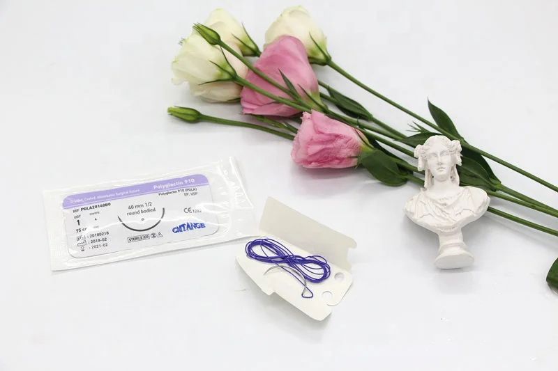 Good price Sterile polyglactin 910 suture kit Non Absorbable Surgical Sutures with Needle CE ISO  USP6/0-2/0  USP0-3