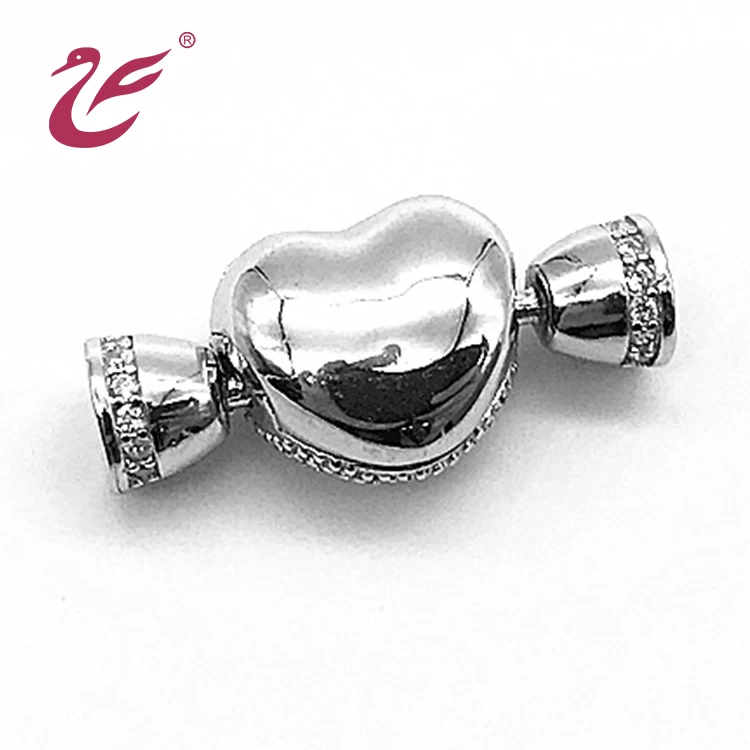 Fancy jewelry 925 sterling silver custom jewelry heart clasp manufacturer clasps for necklace and bracelet