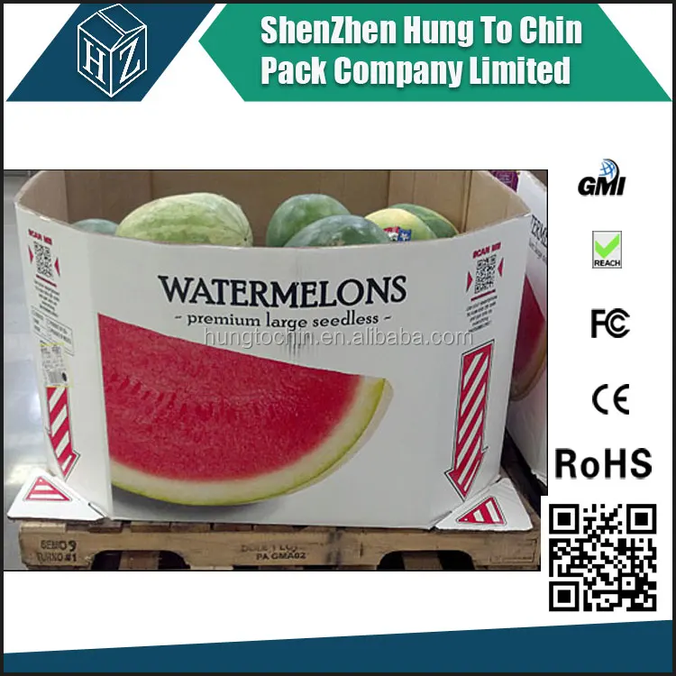 
Corrugated Paper Octabin Box 7-ply Watermelon Packaging Box 