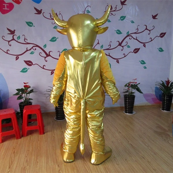 
Adult unisex animal golden bulls mascot costumes 