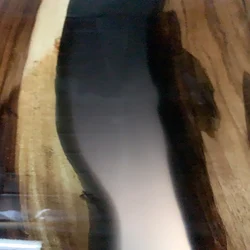 Unique table top solid walnut wood with black epoxy resin river table dining table