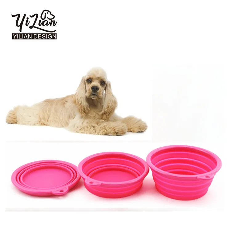 
Colourful folding carabiner silicone pet bowl for cat dog pet travelling collapsible pet cup 