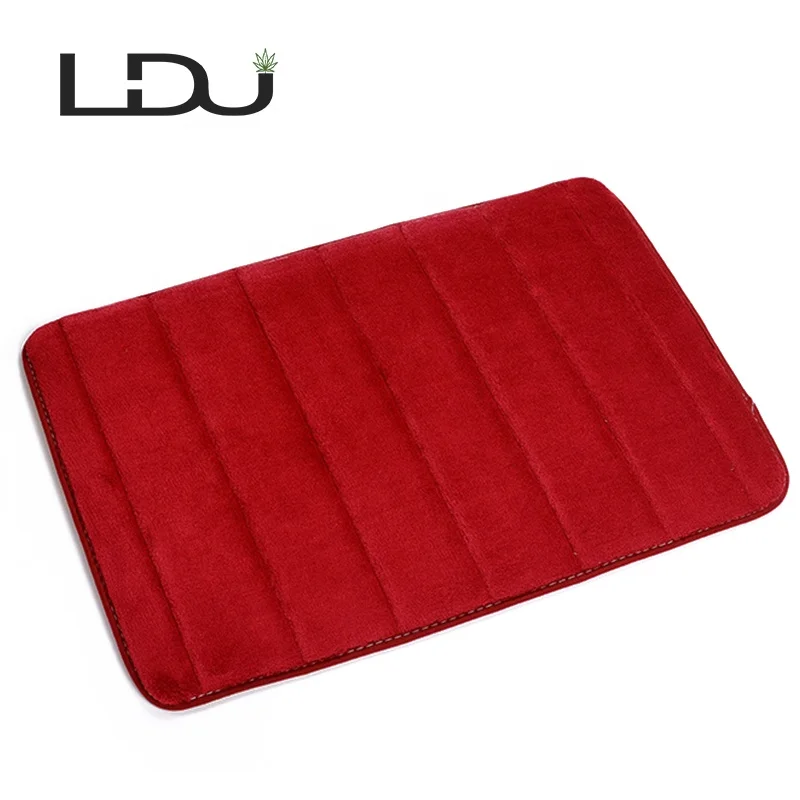 Quickly Drying Memory Foam Absorbent Soft Comfort Non slip Bath Mat With Coral Fleece Apperiance