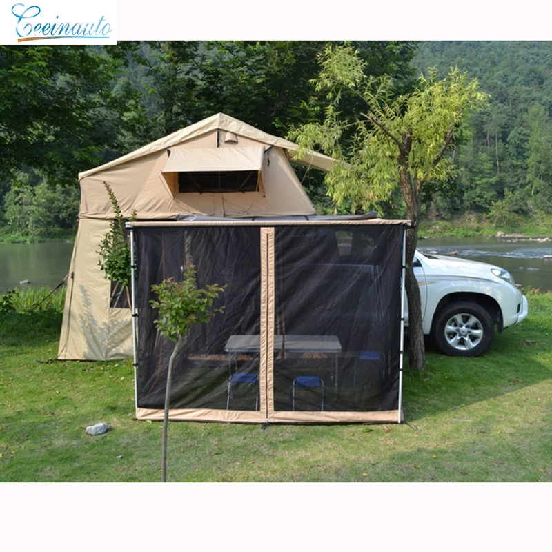 CeeinAuto thicken roof tent car sunscreen leakproof camping outdoor 1.4 meters wide multi-person foldable car tent extension