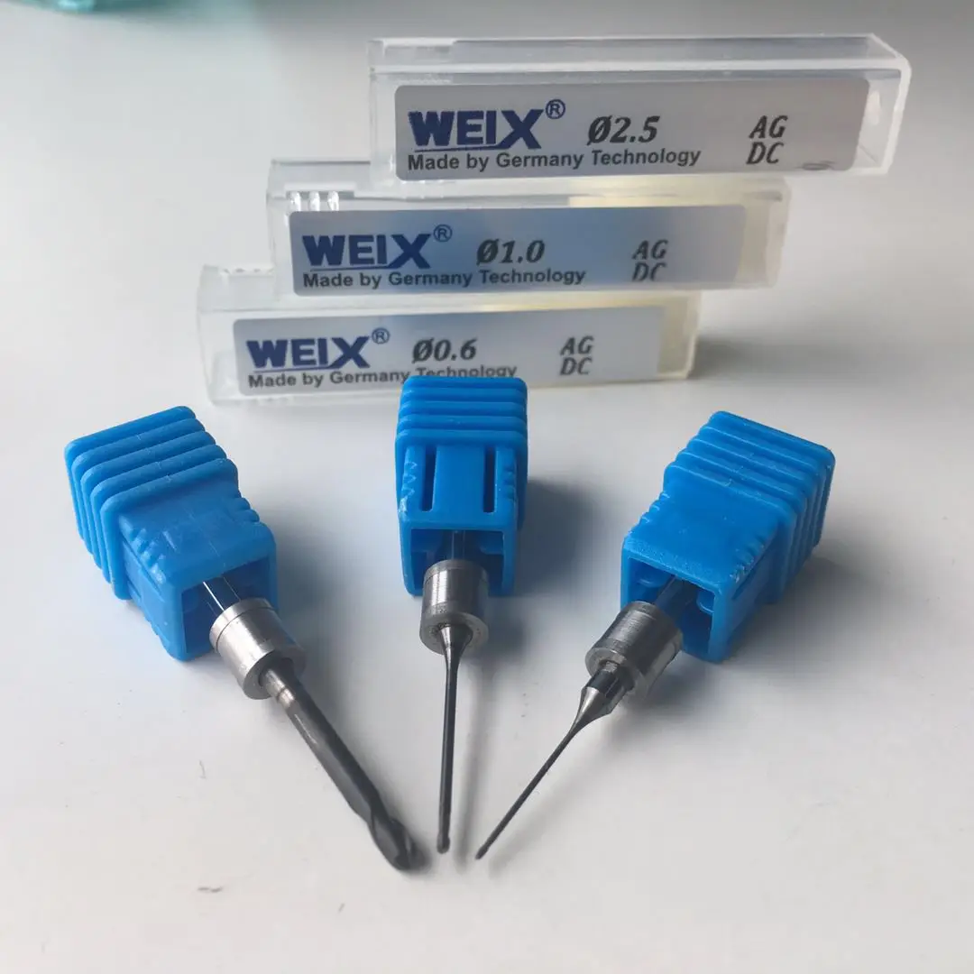 Weix sharpening carbide CNC machine carbide drill bits cad cam zirconia blocks dental cerec burs DLC surgical instrument for AG