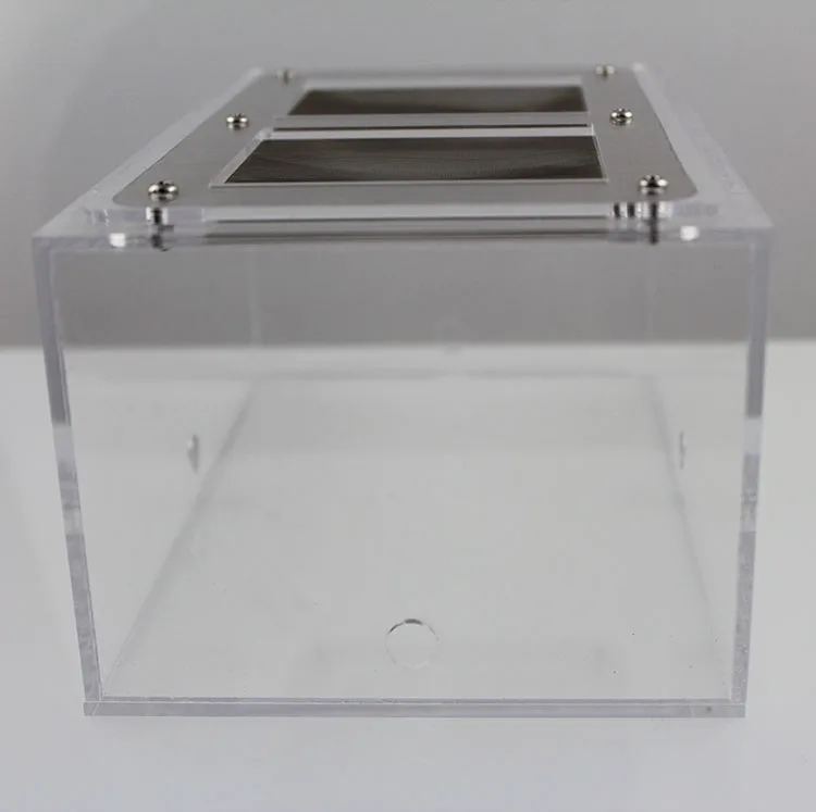 
Custom Transparent Acrylic Reptile Lizard Terrarium Cage Ant Feeding Box Display Case with Mesh Grid Lid 