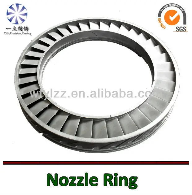 Superalloy nozzle ring used for gas turbine and steam turbine