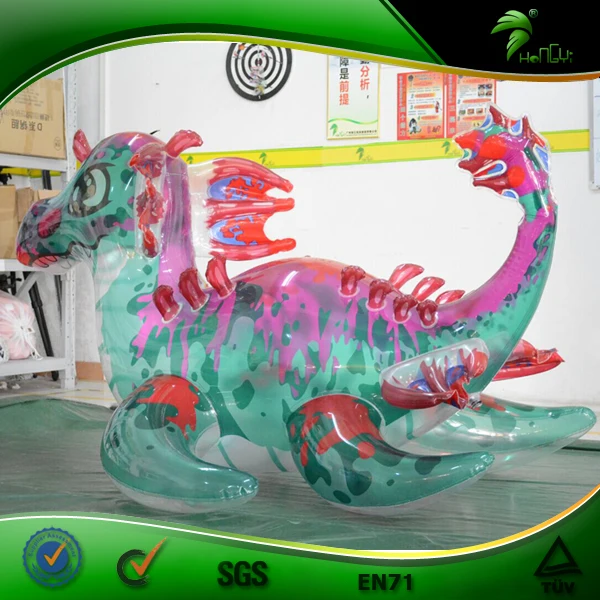 Transparent Inflatable Cartoon Dragon Figure Custom 3d Animation Clear PVC Inflatable Sea Dragon