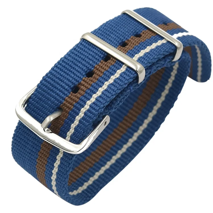 
Customized models nato watch band three rings pin buckle comfortable bracelet pure nylon watch strap 