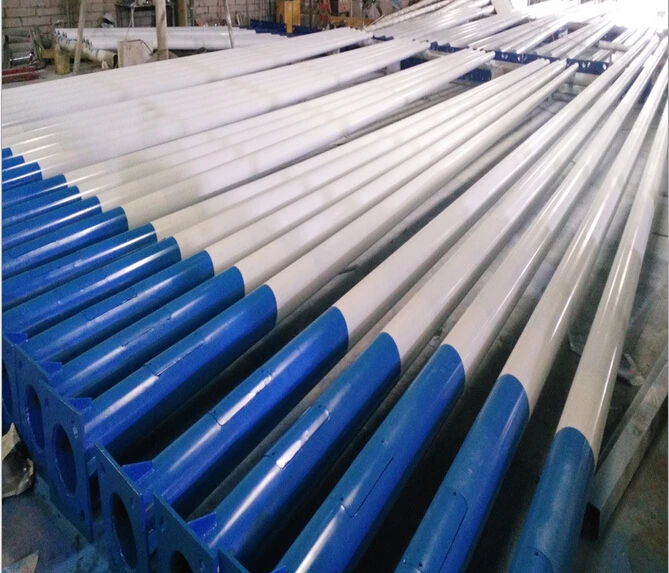 Q235 3m-35m street light pole foundation design high mast lighting