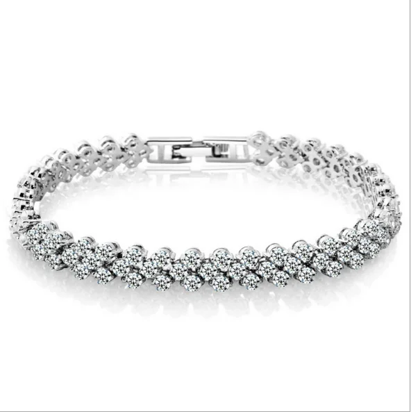 Explosions ladies zircon crystal bracelet ring exquisite luxury fashion jewelry diamond alloy bracelet