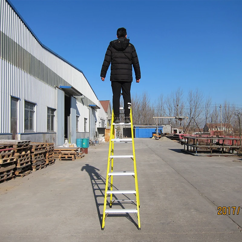 Light weight 300 lb load capacity triangle fiberglass ladder