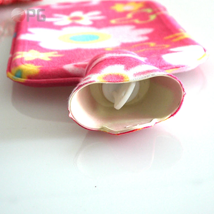 
China Supplier Hand Warming Small Hot Cold Water Bag With Velvet Cover 