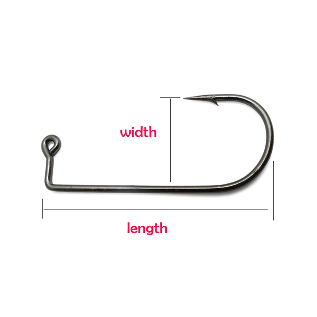 Freshwater Fishing Tackle Bronze Aberdeen Shape Jig Hook With 90 Degree Bent