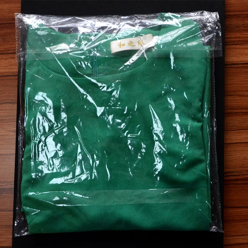 Custom T shirt Printing Packaging Bag With Self Adhesive Own Logo Clear Plastic Bag For Clothes