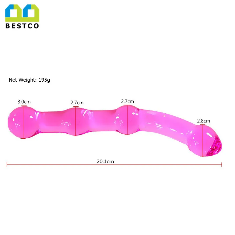 
Crystal Adult Sextoys Huge Butt Anal Plug Sex Toys Glass Double Headed Dildo 