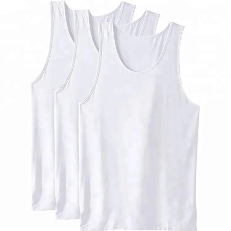 
Wholesale modal cotton fabric plus size mens breathable tank top 