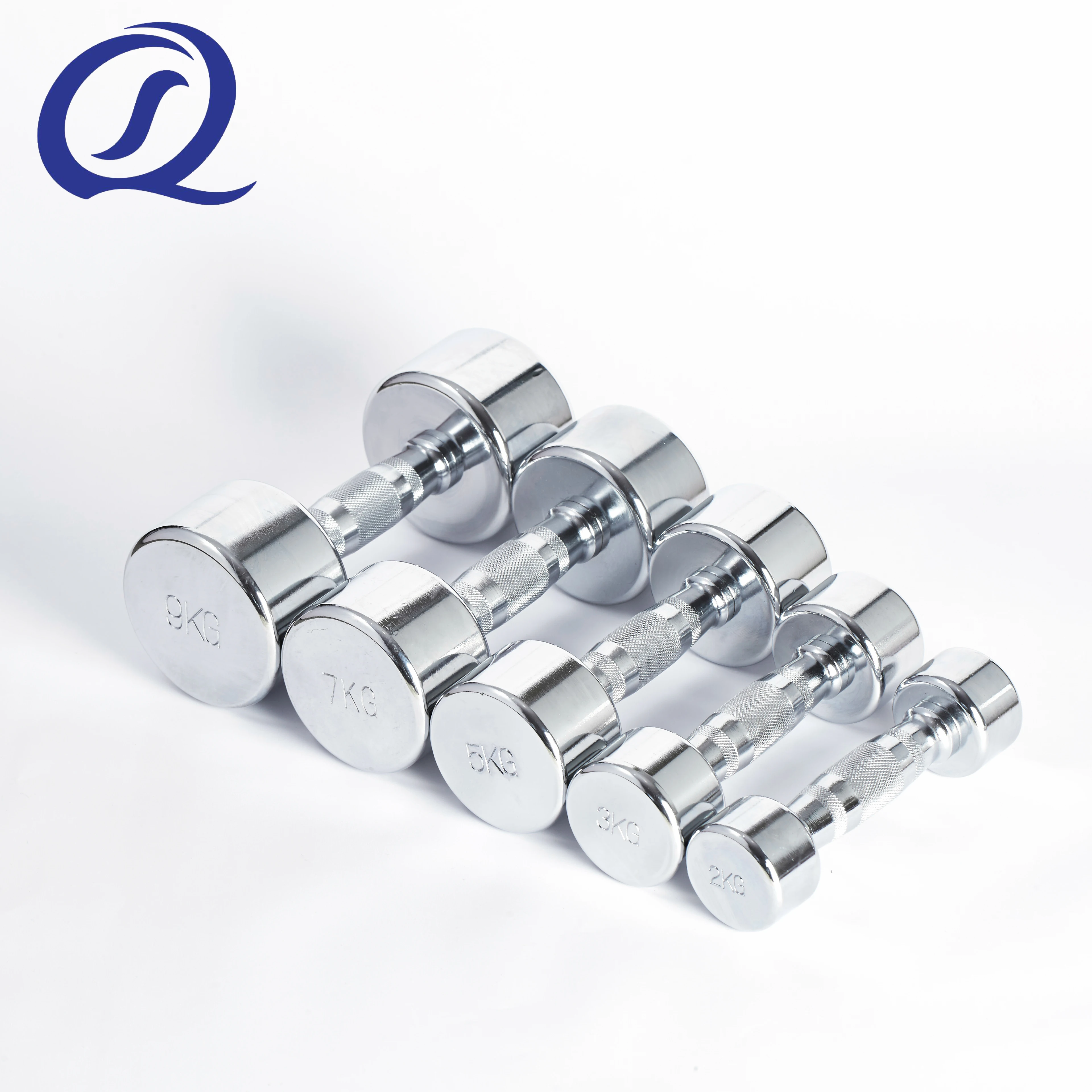 High Quality Electroplating Chrome Fixed Stainless Steel Dumbbell