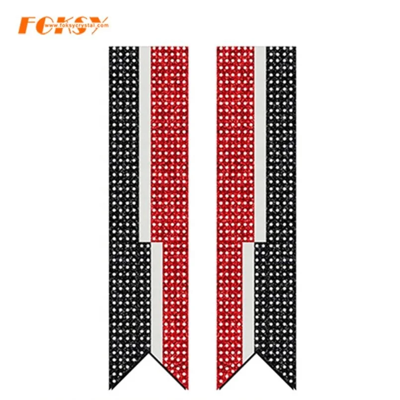 cheer bow ribbon strip hotfix rhinestones heat transfer Iron on grosgrain with glitter vinyl for girls