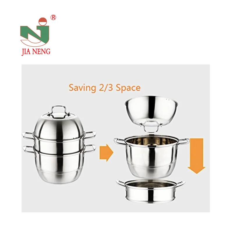 Stackable Stainless Steel Food Steamer Stock Pot Set/ Hot Pot Pan