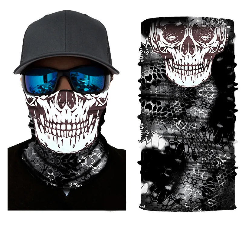 Zoom-Lon Customized Skull Bandana  Sunscreen Neckerchief Riding Scarf