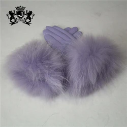 Коллекция 2019, Лучшая цена, роскошные женские роскошные перчатки из козьей кожи с теплой подкладкой