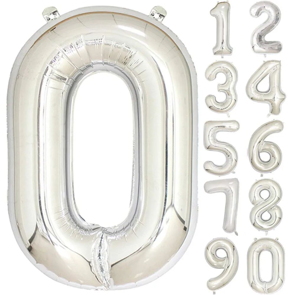 
TF 40 Inch Big Foil Balloons Number 0-9 Letter Foil Balloons Party Decoration Helium Happy Birthday Balloon Huge Size Jumbo Gold 