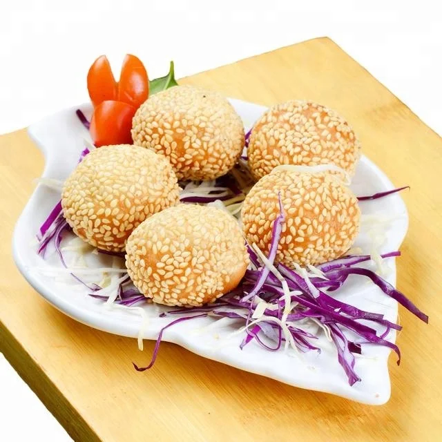 Chinese traditional food  frozen dried sesame ball with bean paste